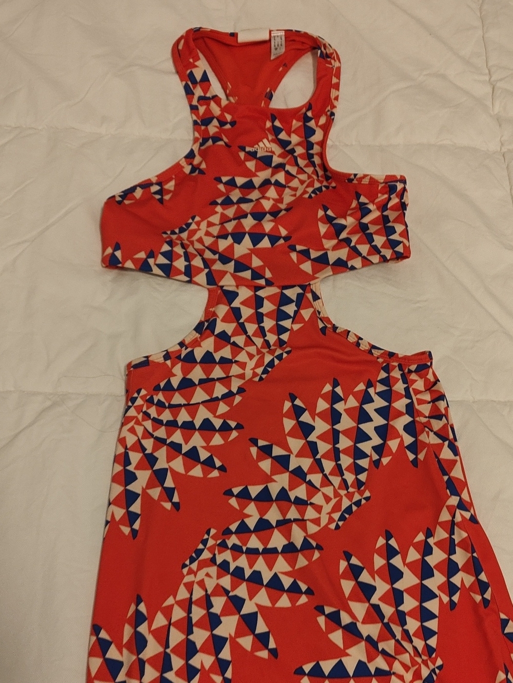 Women's Orange Geometric Cutout Maxi Dress